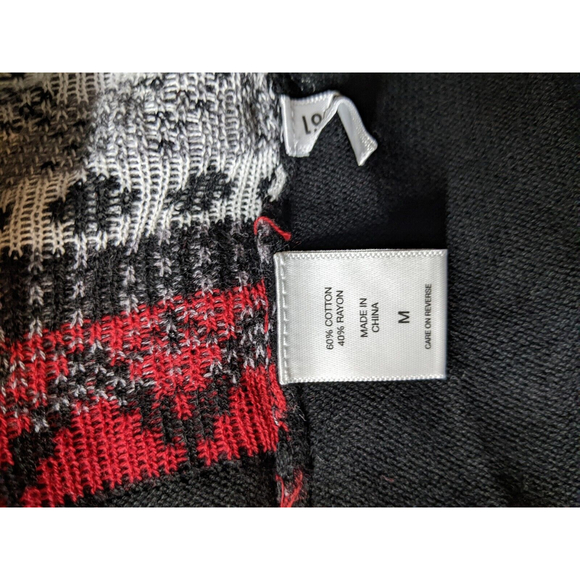 NWT Ny & Co Black Red White Sweater With Tie Waist Medium - Picture 9 of 11